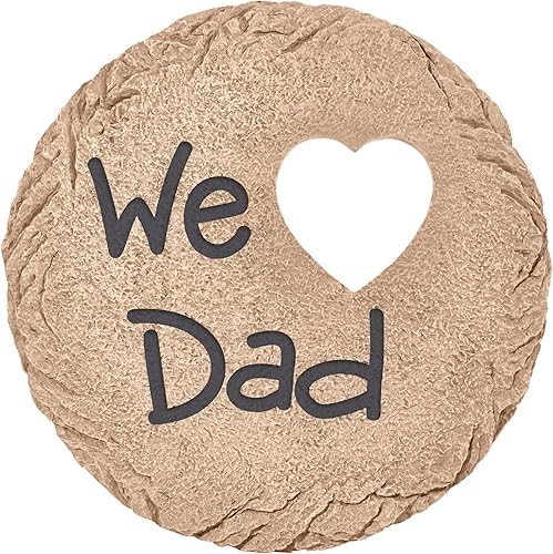 Let's Make Memories - Piedra de corazón personalizada, para mamá, abuela, resina, decoración de jardín, 12.0in de piedra redonda