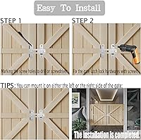 Vista 6 de Pestillo para puerta de granero, paquete de 4 cierres de puerta de acero inoxidable de 4 pulgadas, cierres de puerta abatibles, cierre de puerta