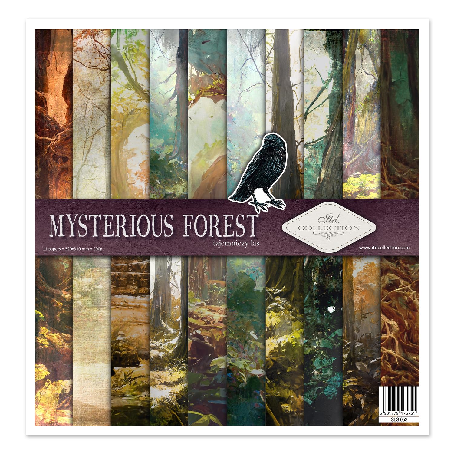 ITD Collection - Scrapbooking Package 12 x 12 inches, Scrapbooking Paper, Decorative Paper, Decoupage, Card Making, Paper Size - 310 x 320 mm (Mysterious Forest, SLS053)
