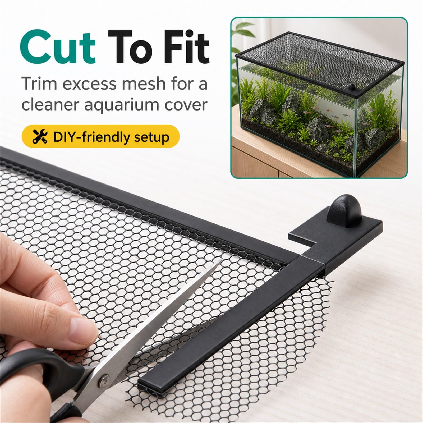 Aquarium Abdecknetz Magnetisch,Magnetische Aquarium-Anti-Sprung-Abdeckung,Aquarium-Abdecknetz,Nicht Leicht Verformbar,FüR Zuhause Eingangsbereich Hobbyisten ZüChter