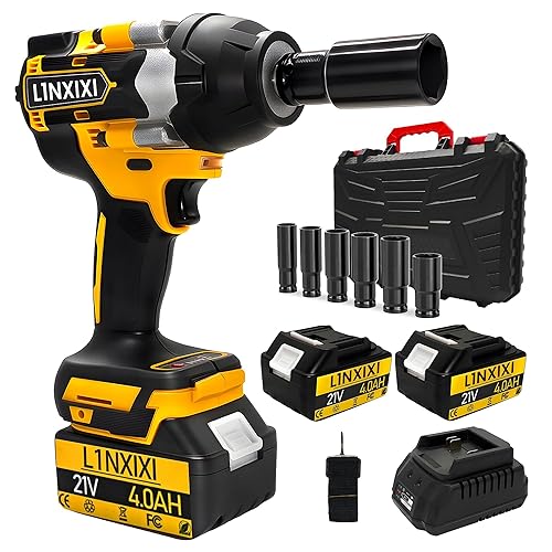 1/2 Cordless Impact Wrench, 1/2 Inch Impact Drive with Brushless