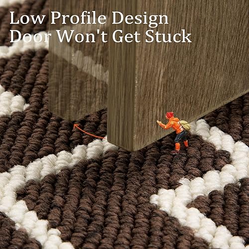 Miniatura 6 de hicorfe Tapete para interiores, tapete para puerta delantera y trasera, con parte trasera de goma, antideslizante, 20 x 59 pulgadas, absorbente,
