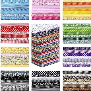 Tudomro 100 Pcs 10'' x 10'' Cotton Fabric Squares for Quilting Fat Quarters Bundles Precut Quilt Patchwork Floral Prints Layer Fabrics for Sewing Material DIY Craft Scrapbooking Handmade Cloth
