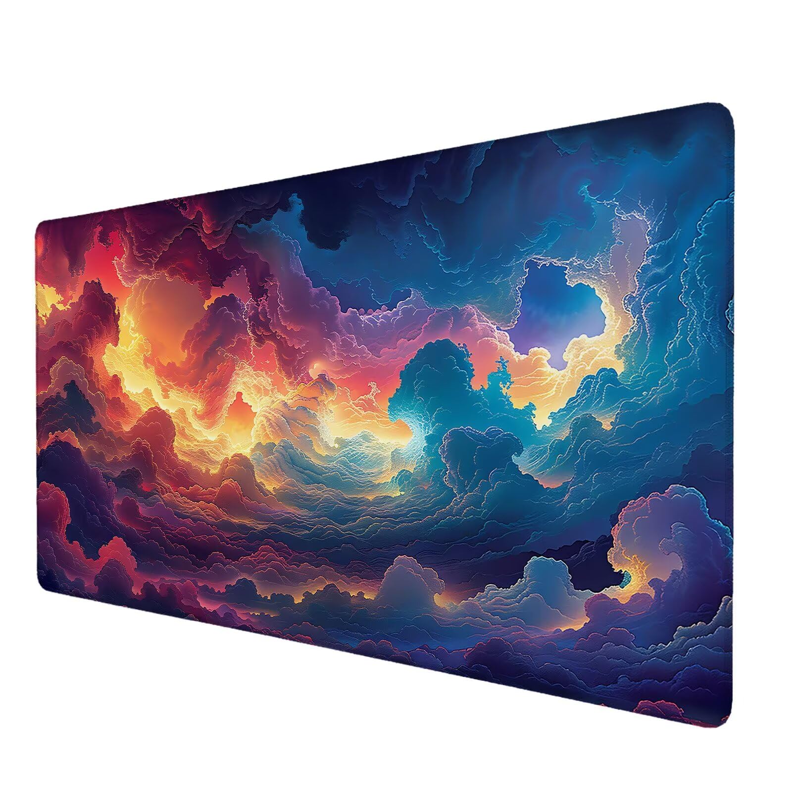 Podkładka pod mysz XXL 1000 x 500 mm, abstrakcyjna podkładka pod mysz, podkładka pod mysz do gier z antypoślizgową gumową podstawą, kolor dywanu biurka z szytymi krawędziami, podkładka pod mysz do