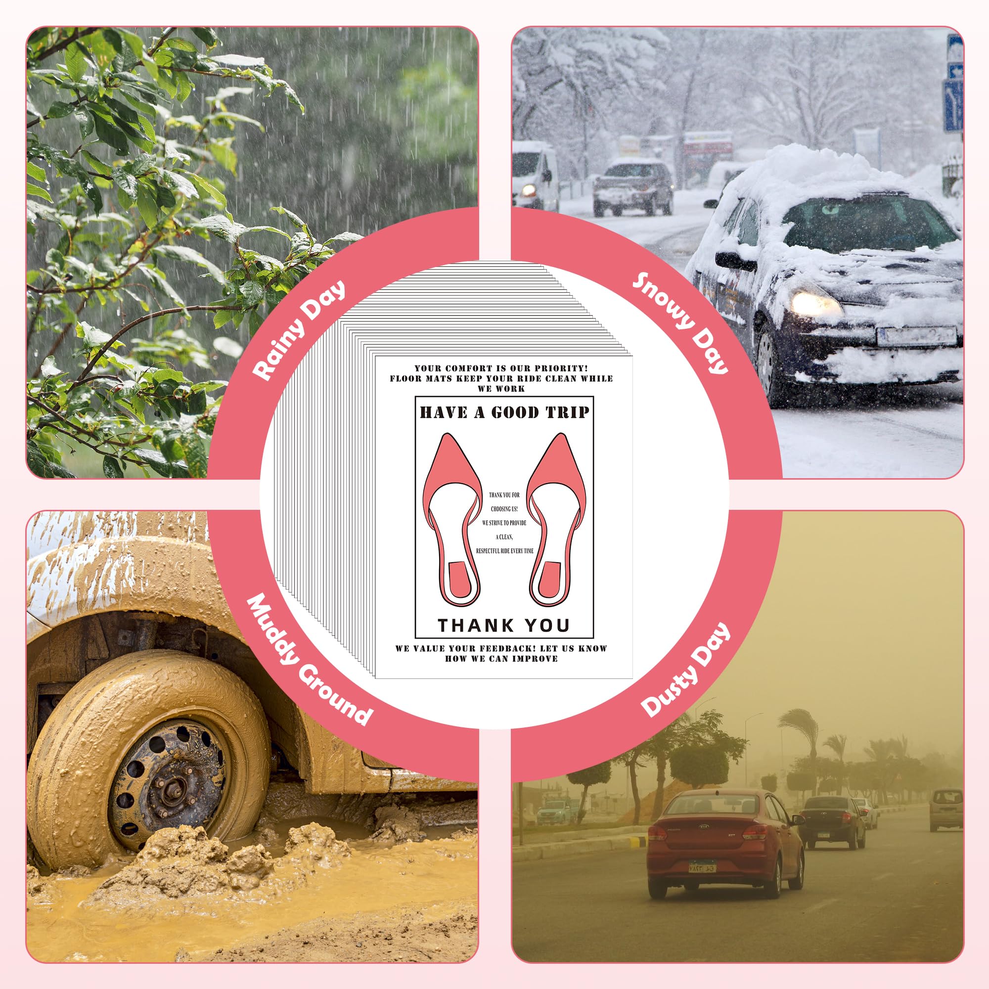 100 PCS Kraft Paper Floor Mats for Car AHIER 20 H x 16 W Disposable Waterproof Vehicle Paper — view 6