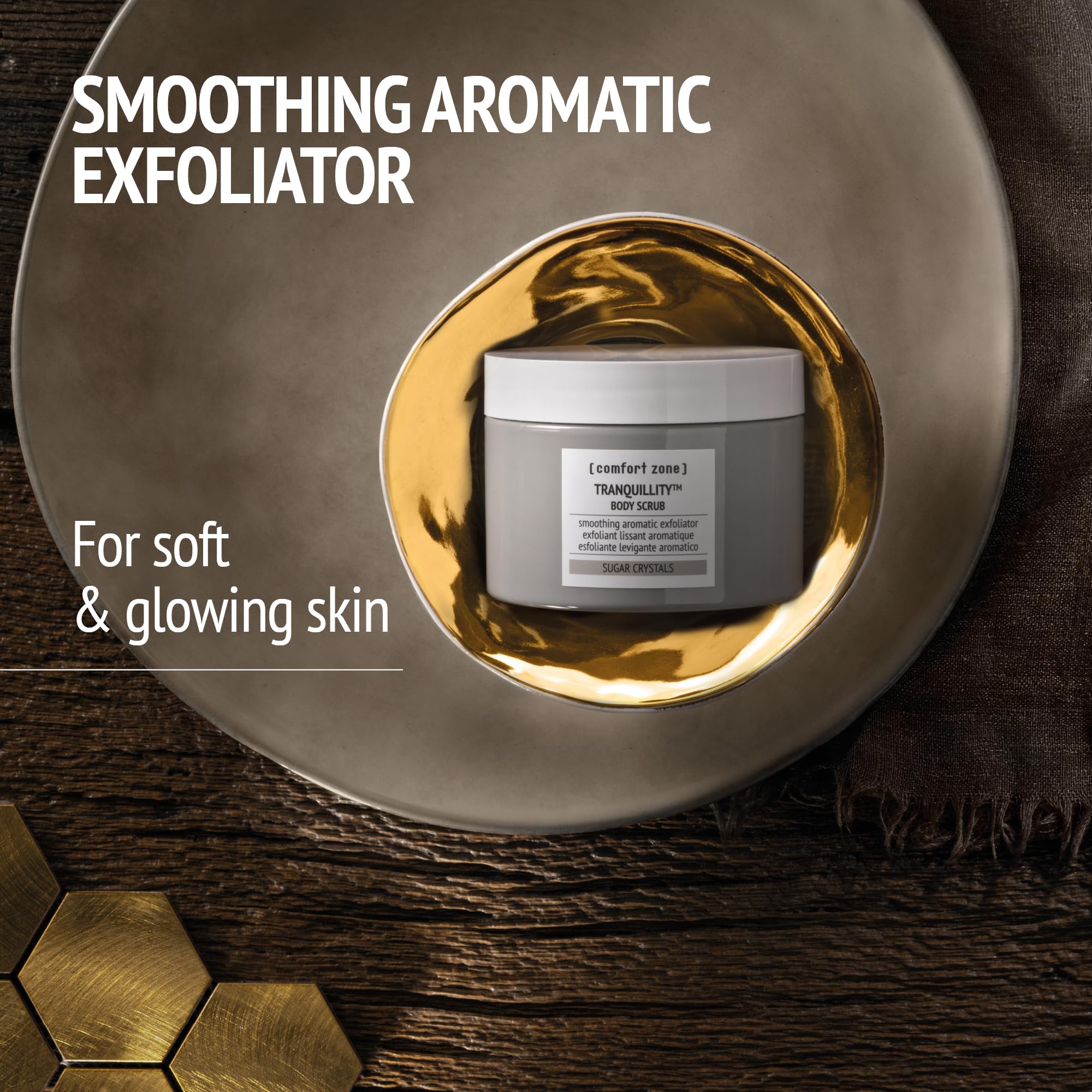Tranquillity Body Scrub, Exfoliating Treatment, Smooths, Softens, Nourishes, Glowing Skin, Clean Beauty, Sugar Crystals, Amaranth & Almond Oils, All Skin Types, 10.06 Oz
