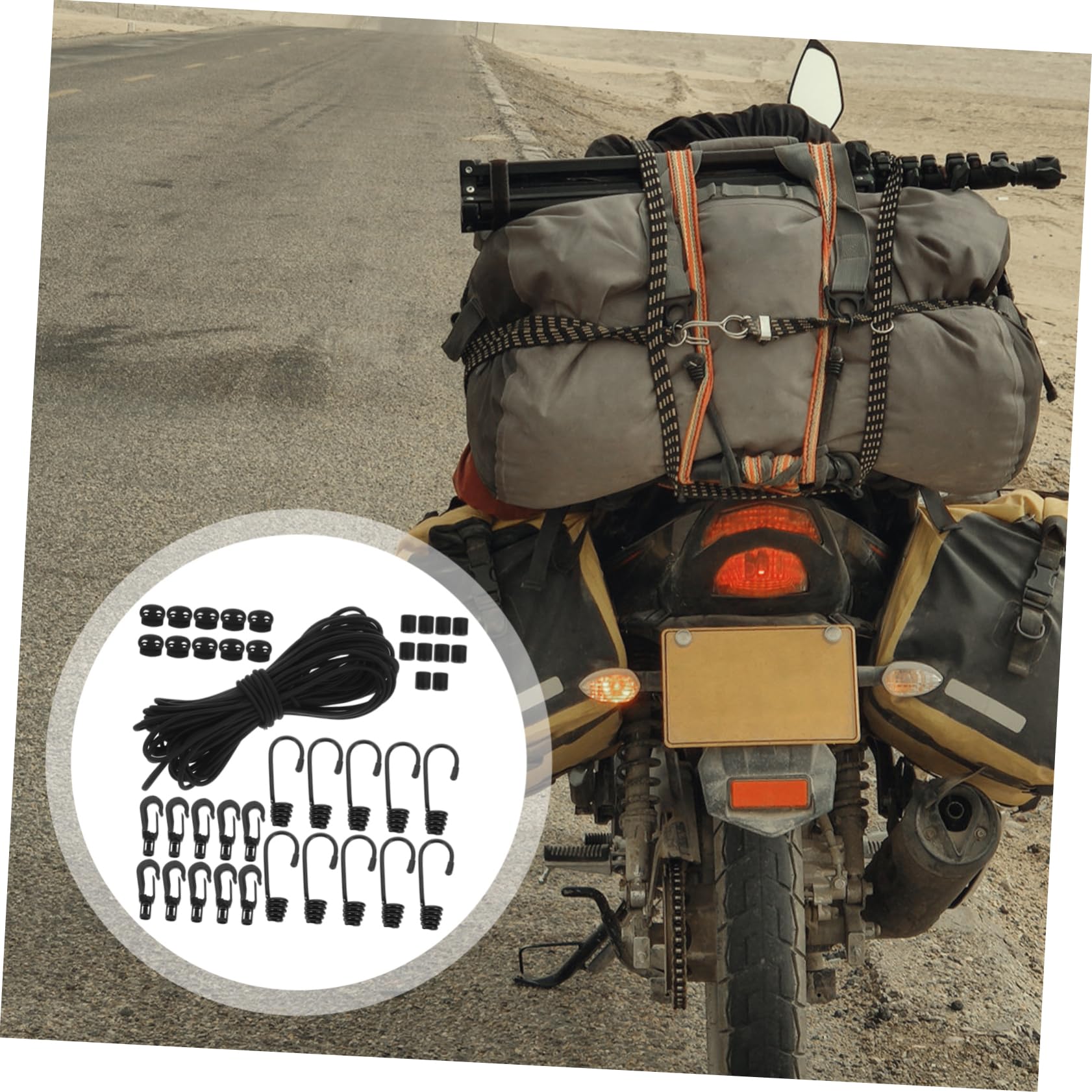 Kisangel 1 Set Cinghie Elastiche Multifunzionali con Ganci per Attività e Trasporto Cinghie Fissaggio Leggere e Compatte Facili Usare e Riporre