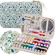 Bobode Travel Sewing Kit with 24 Sewing Thread & Heavy Duty Sewing Needles | Printing Floral Refreshing Cute Sewing Kit for Adults Beginners,Basic Professional Sewing Supplies with 130PCS Accessories