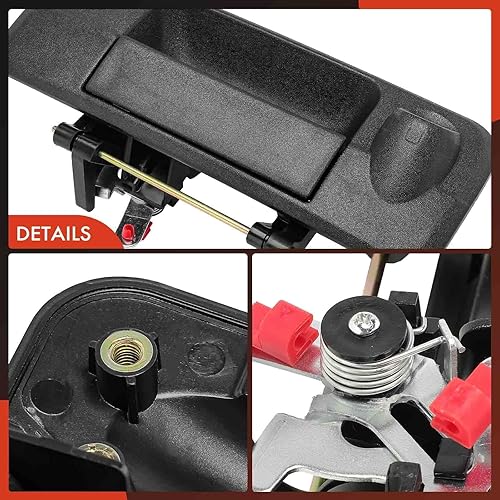 Miniatura 8 de A-Premium - Manija para puerta trasera con orificio trasero para cámara - Compatible con Toyota Tundra 2007-2013 - Negro texturizado - Reemplazar #