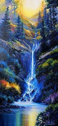 Jethami Kits de pintura de diamantes para adultos, 5D DIY Parque Nacional de Grandes Montañas Humeantes, kits de arte de diamantes grandes, pintura