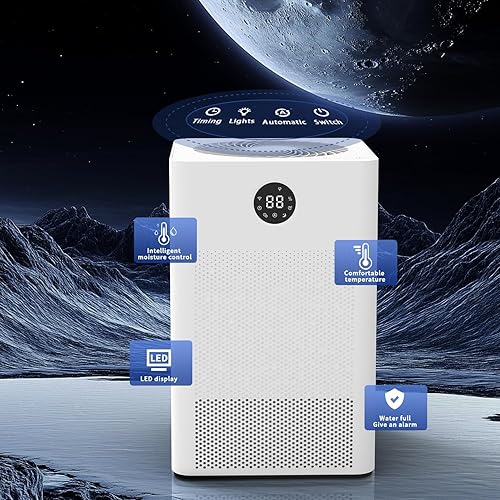 Miniatura 3 de HD022 - Deshumidificador giratorio para dormitorio con manguera de drenaje, ultra silencioso, pequeño, deshumidificadores portátiles para sótano,