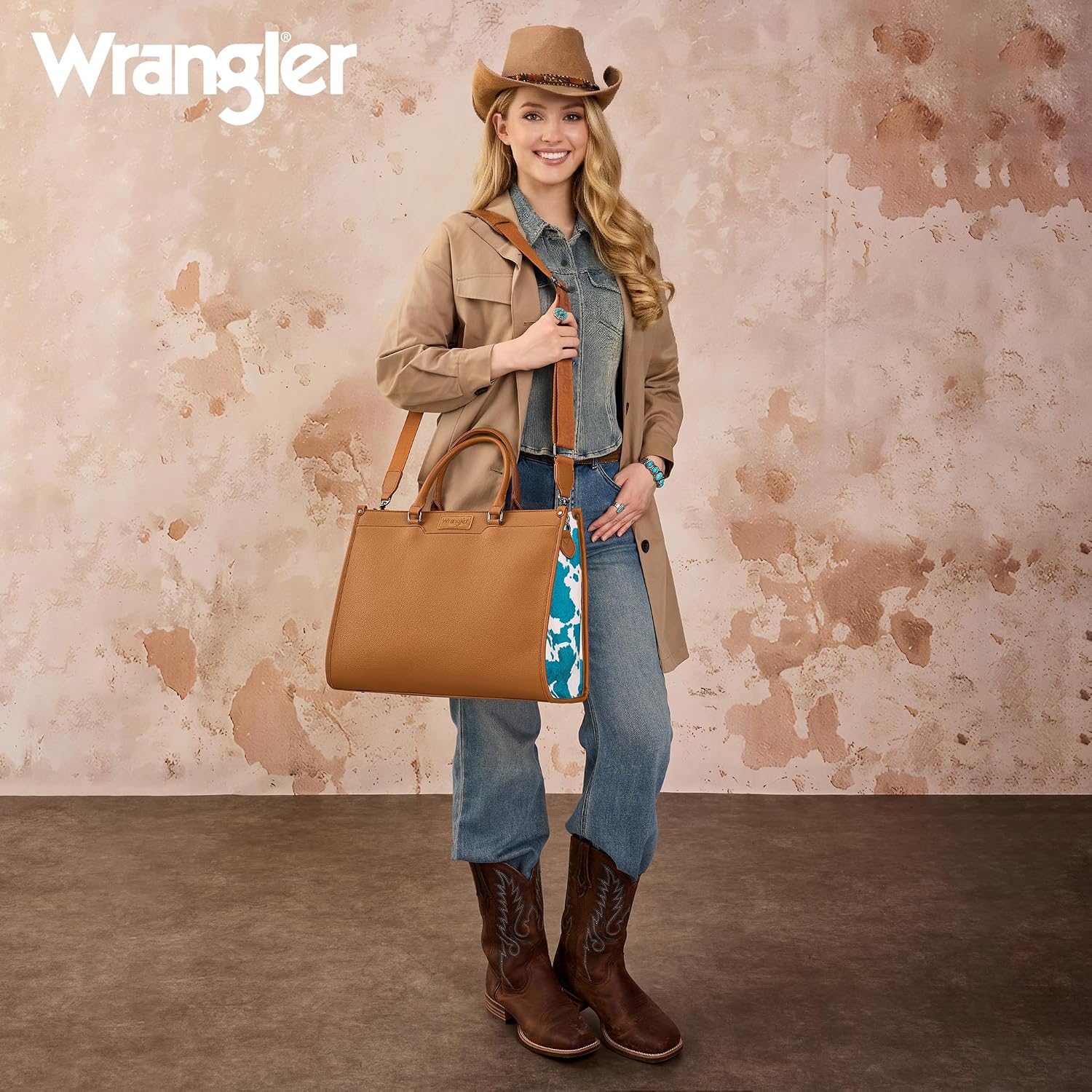 Wrangler Laptop Tote Bag for Women Western Style Work Crossbody Bag