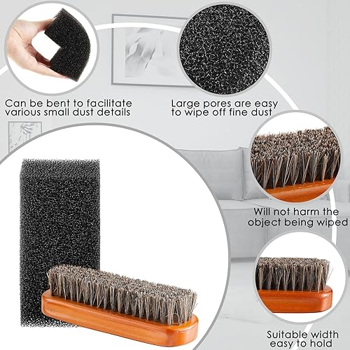 Miniatura 3 de Sombrero de fieltro de 5 piezas Esponja de limpieza Gorro de fieltro Cepillo limpiador de pelo de caballo Kit de limpieza de madera Sombrero de