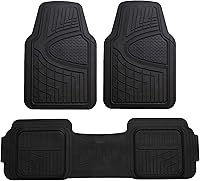 FH Group ClimaProof Universal Trim-to-Fit Heavy Duty Rubber Floor Mats - All-Weather Protection for Cars, SUVs, Trucks, Black
