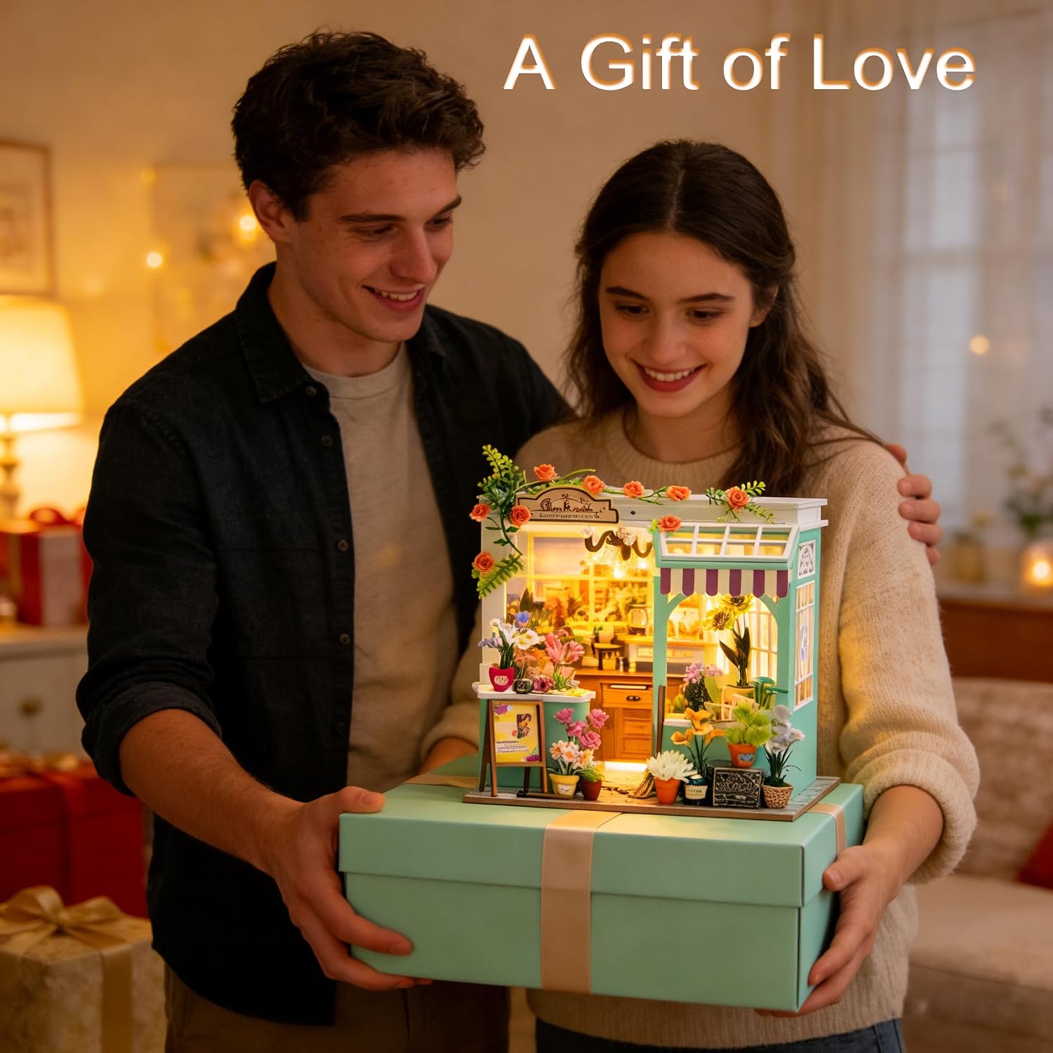 Miniature Dollhouse Kit, DIY Mini House Making Kit with Furnitures, Tiny House Kit to Build for Adults, Hobby Craft Gift for Christmas Day, Alice Garden