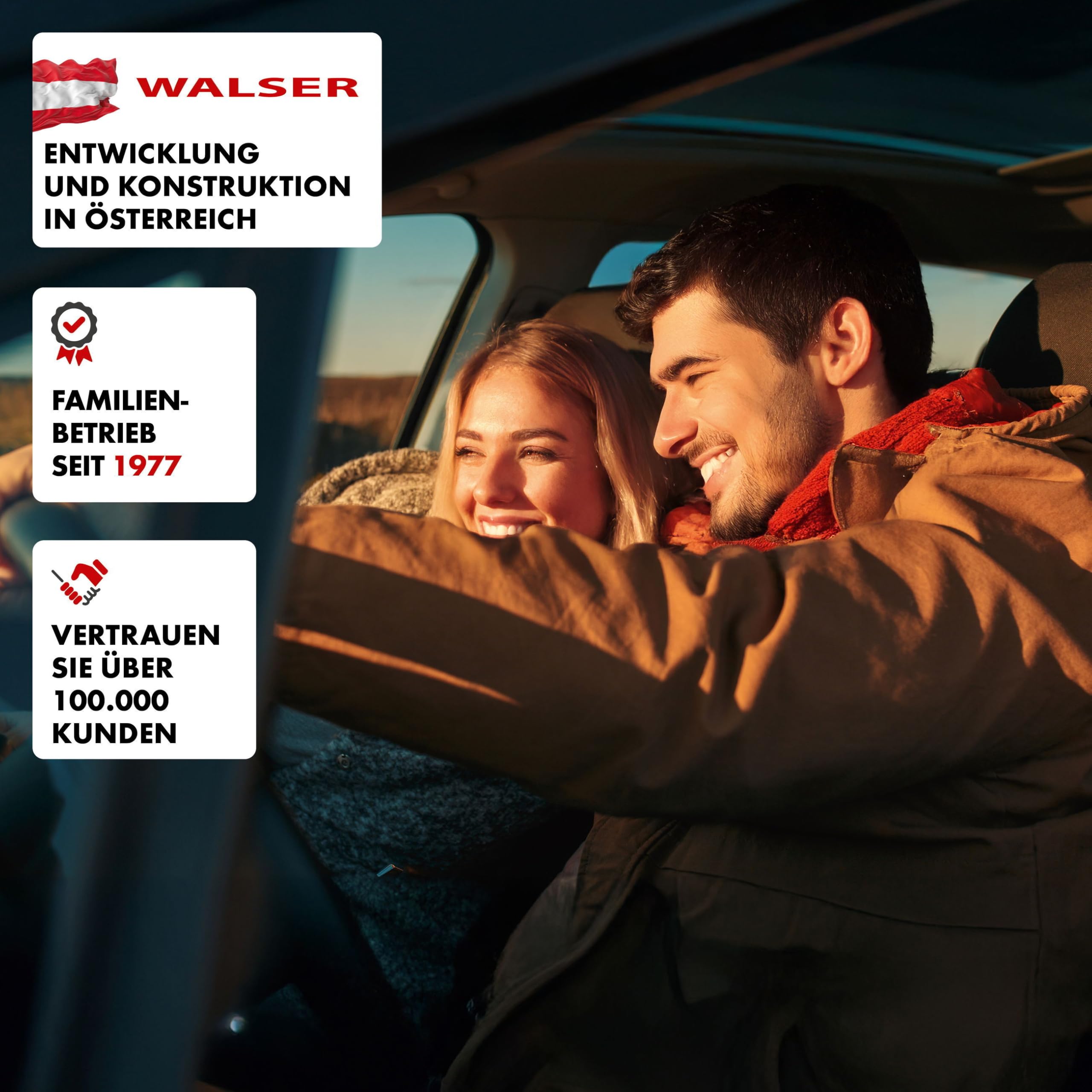 WALSER CarComfort coprisedile in perline di legno massaggiante universale nero/bianco