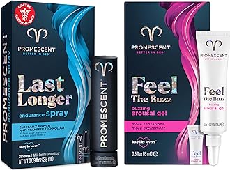 Desensitizing Delay Spray for Men, Last Longer in Bed + Women's Buzzing Gel for Intense Sensations Bundle