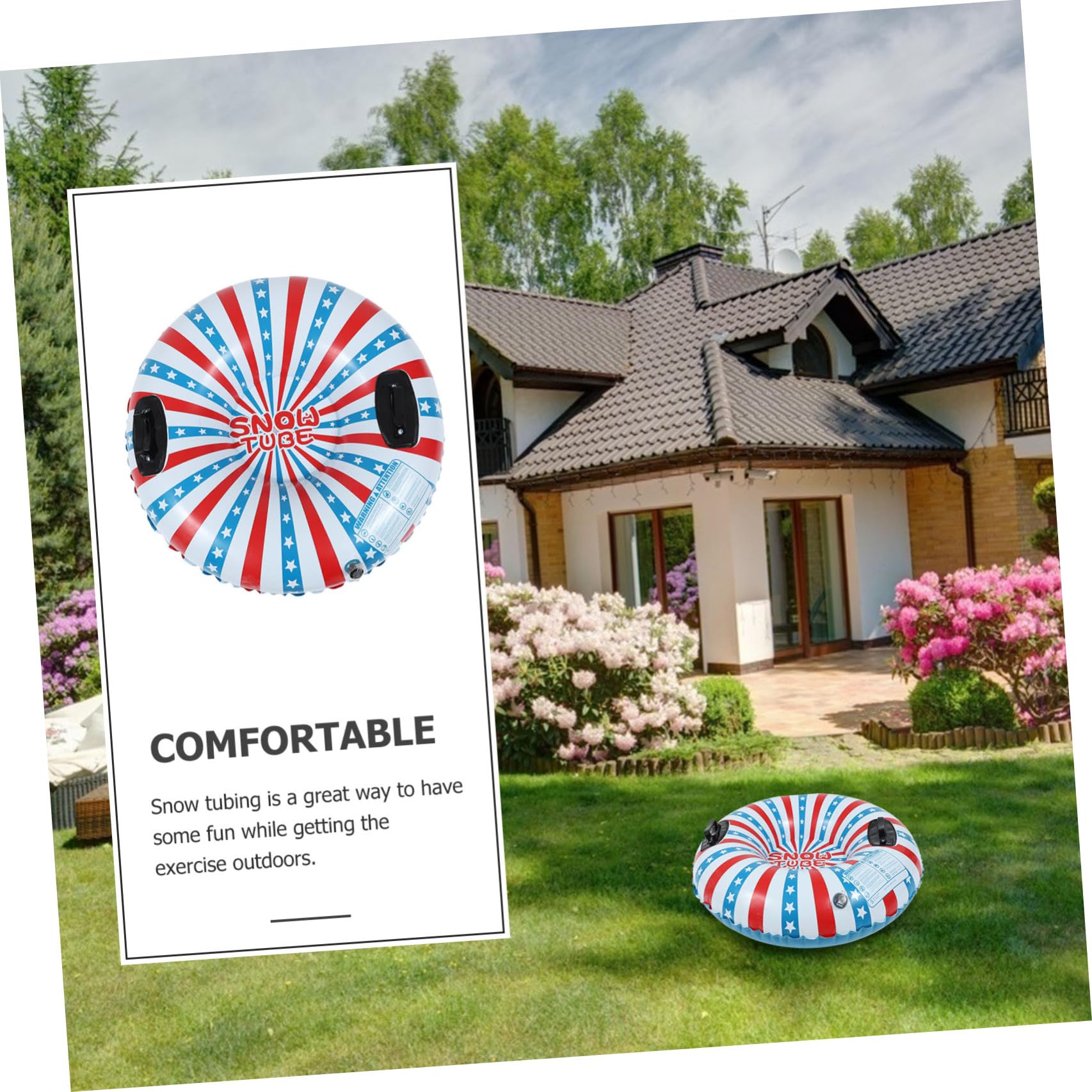 Anello da Neve Gonfiabile Blu in Pvc, Gioco Invernale Outdoor | 1 Pezzo, Facile da Trasportare, Buona Resistenza allo Strappo, Adatto per Scivolare su Neve