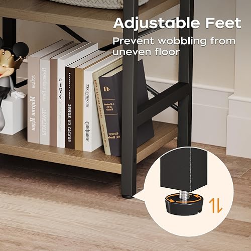 Miniatura 7 de Estantería industrial de 3 niveles, estantería pequeña de metal, organizador de almacenamiento rústico para sala de estar, dormitorio y oficina en