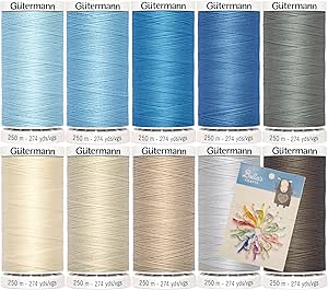 Amazon.com: Gutermann Sew-All Thread 274 yd, 10 Pack Bundle with Bella ...