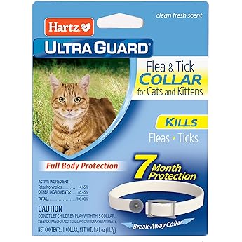 PetArmor Flea & Tick Collar for Cats, Kills Fleas & Ticks, Long Lasting Protection for 6 Months, Water Resistant, One Size Fits All, 1 Collar