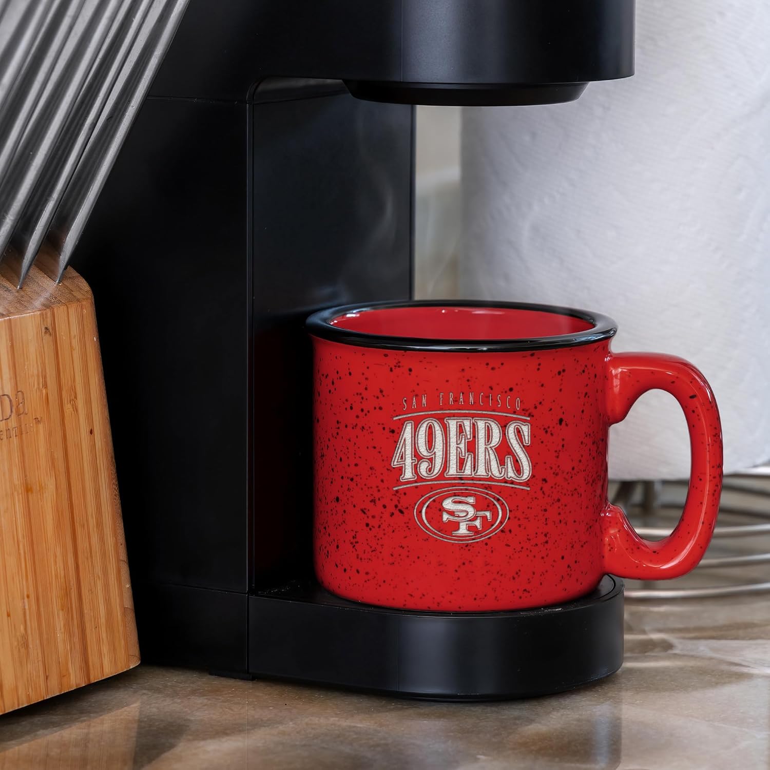 Rico Industries NFL Football San Francisco 49ers Tribute 12oz Laser Engraved Campfire Mug - Image 4