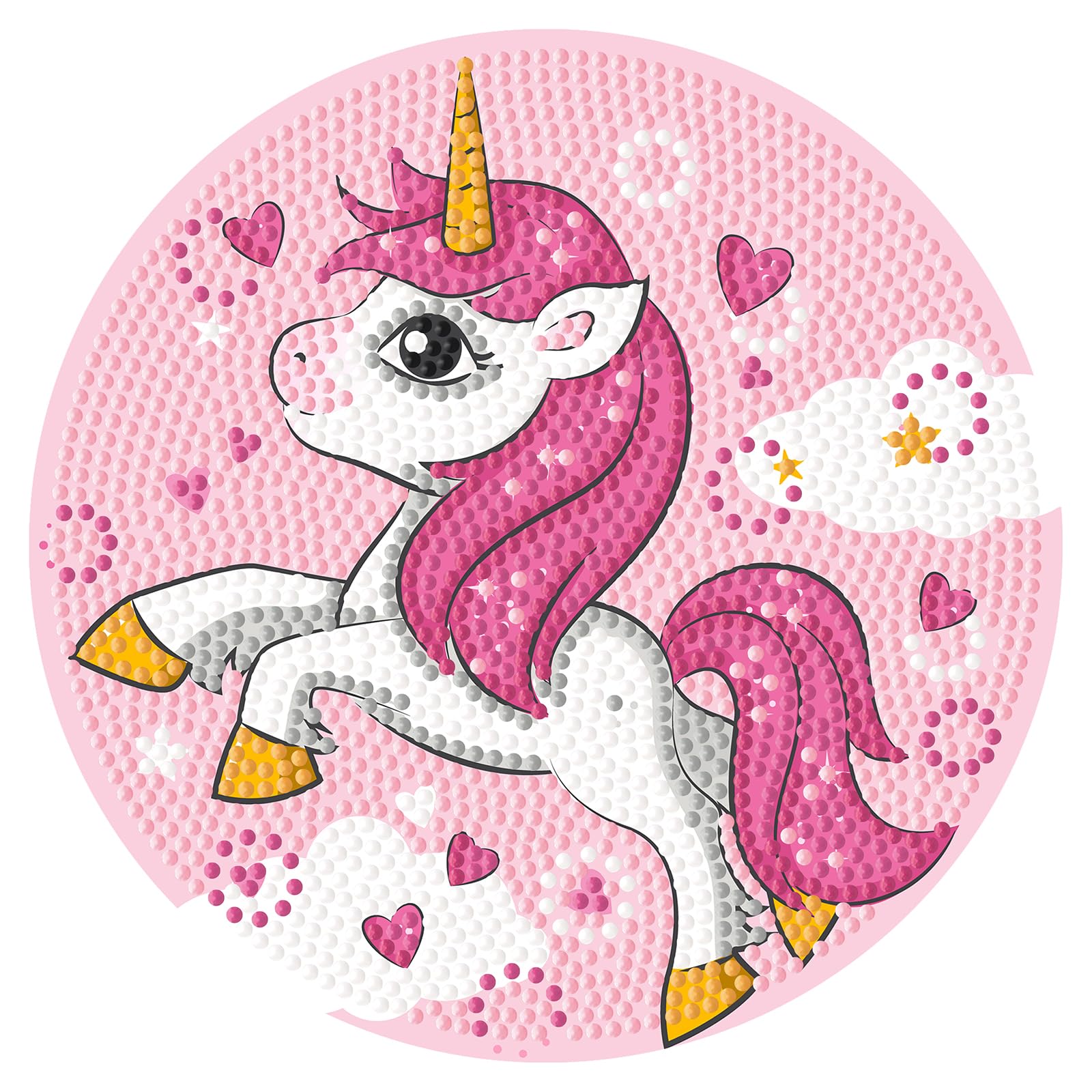 LOVKIDS Diamond Painting Kit for Kids, Diamond Art Activity with 5D Gem, Large 7.8 Inches DIY Arts and Crafts Gifts for Kids Age 6, 7, 8, 9, 10, 11, 12, Come with Rounded Frame, Unicorn