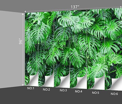 Miniatura 4 de Papel tapiz botánico tropical 3D para dormitorio, planta de hojas verdes, murales de Monstera, decoración estética de habitación, sala de estar,
