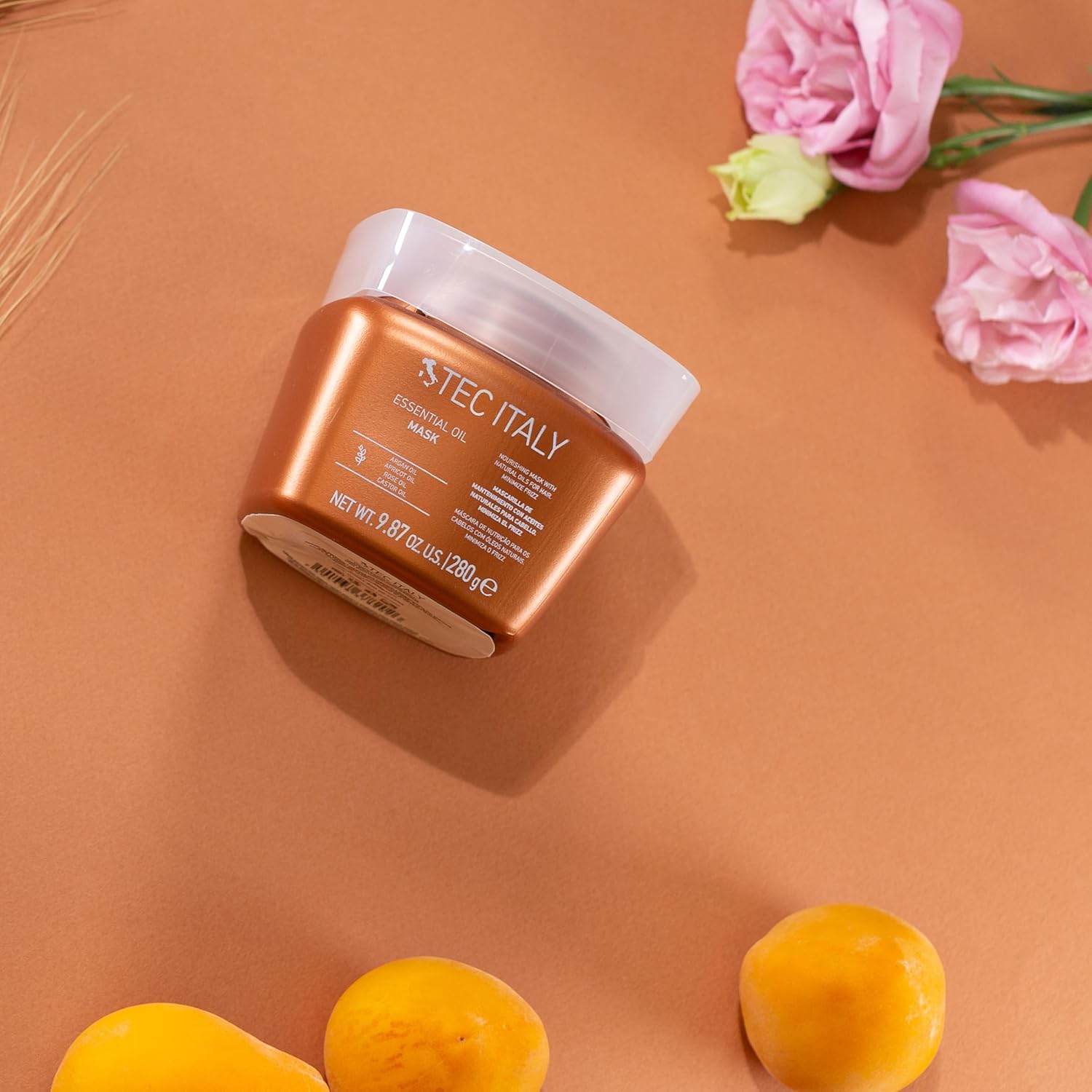 Tec Italy Essential Oil Mask Deep Nourishing Hair Treatment for Dry & Damaged Hair, Oil-Infused Hydration Helps Control Frizz & Enhance Shine, Professional Softening Repair Care, 9.87 oz
