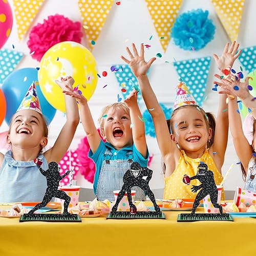 Miniatura 5 de Geetery 6 Pcs Football Party Table Decoration Wooden Sports Table Sign Football Player Silhouette Centerpieces Rugby Tiered Tray Decor for Fans Club