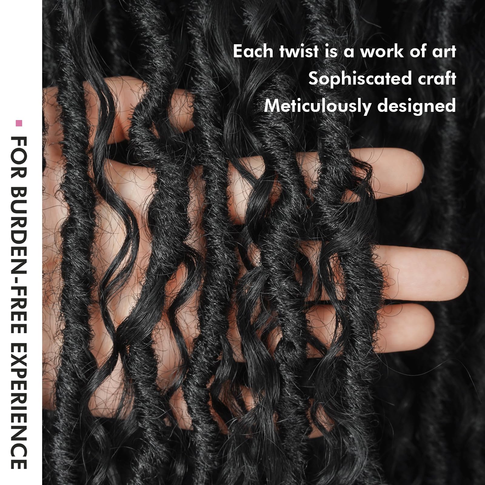Boho Human Hair Locs - 16 Inch 8 Packs Ombre Brown Handmade Pre-Looped Crochet Happy Thursday beautiful people! These are the 16” Human  main image 3