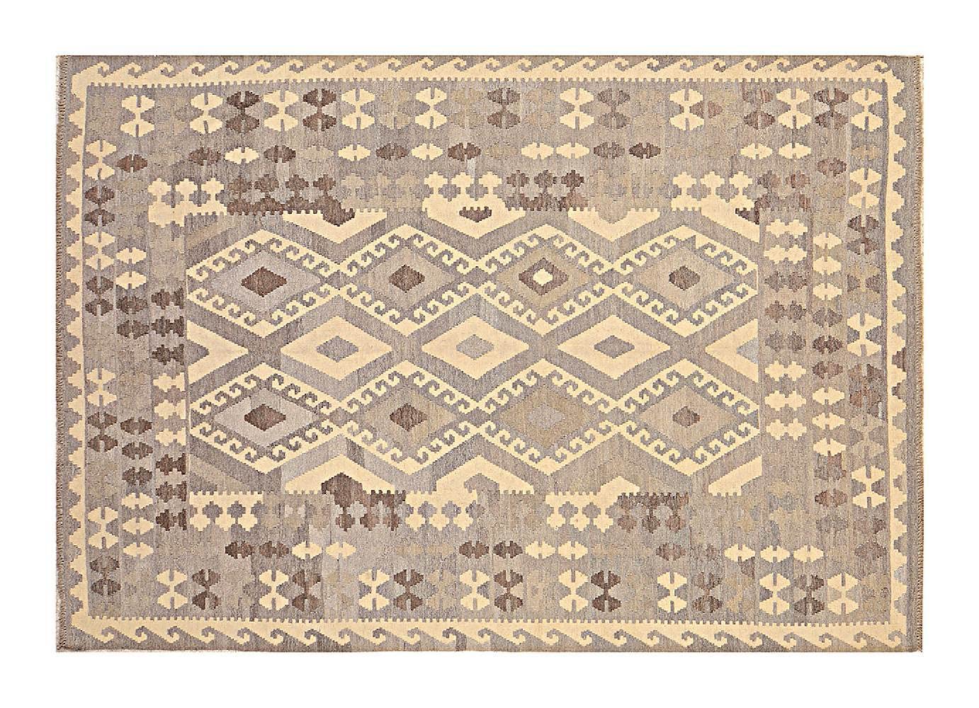 Afghan Kelim Old Style Natural Tapis tissé à la main Beige géométrique C 200 x 300 cm