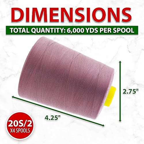 Vista 521 de Mandala Crafts - Hilo de coser multiusos de poliéster para máquina de coser de sarga, sobrehilado, acolchado Beige