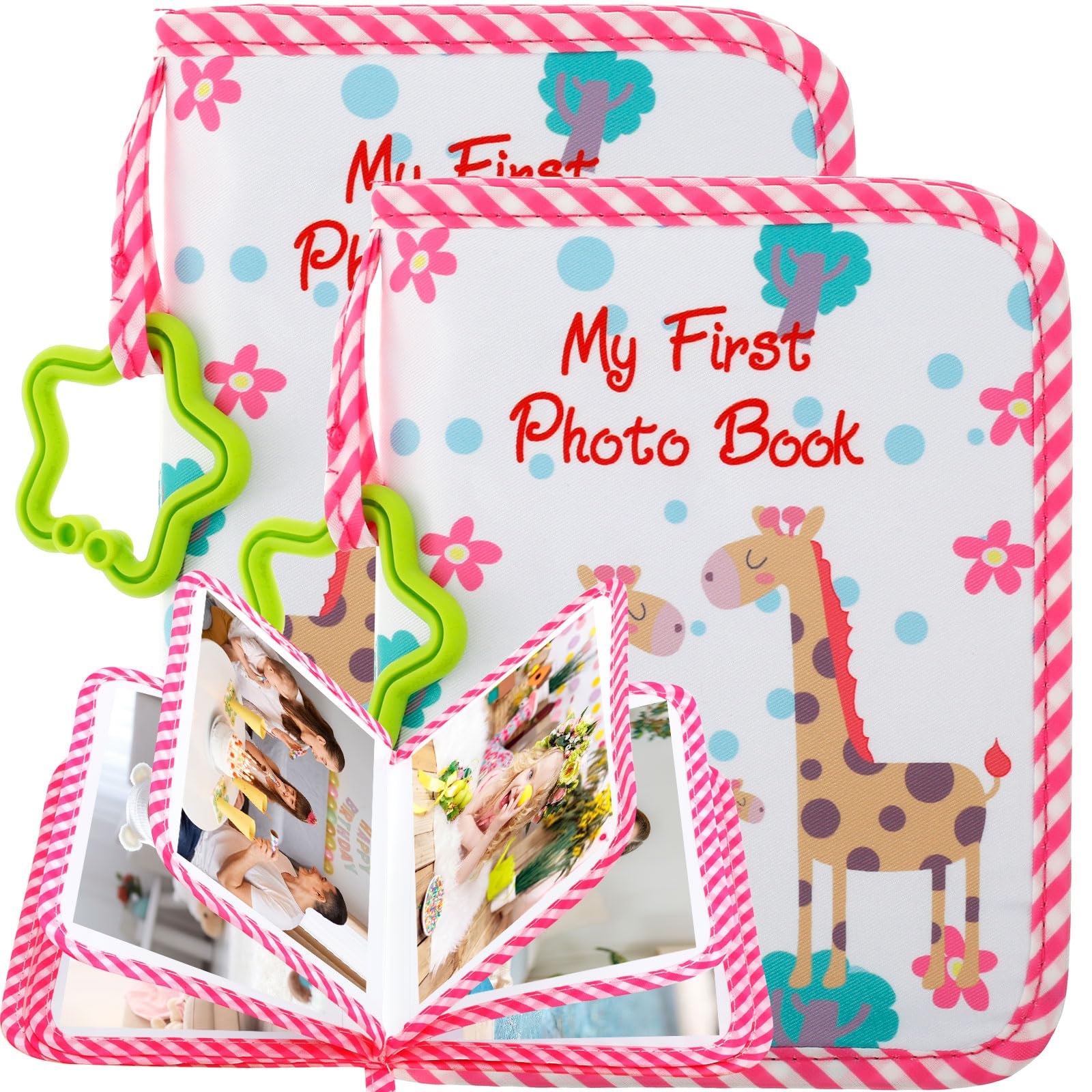 2 Pcs Baby Photo Album, Soft Cloth Books for Babies, Infant Photo Book My First Photo Book, Personalized First Year Memory Album for Family Newborns Shower Party Favors Holds 4x6inch Photos