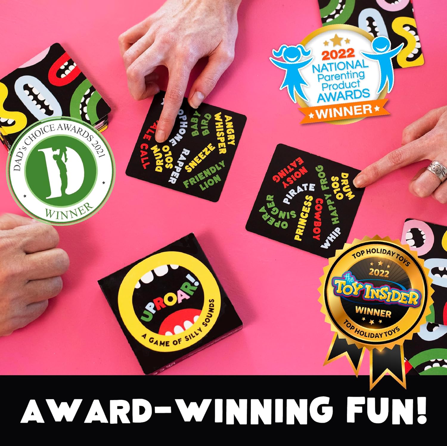UPROAR! Family Sound-Matching Card Game – Hilarious Fast Game for Kids 7+, Parents & Teens | Easy to Learn, 2–6 Players, 10–20 Min | Travel-Size | Great for Family Game Night & Stocking Stuffers