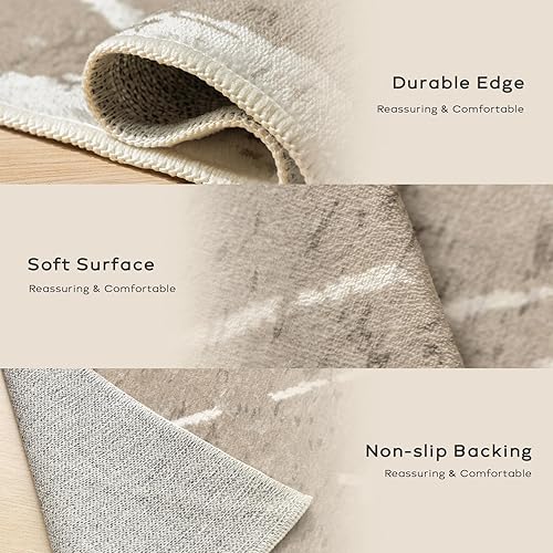 Miniatura 140 de Ashler - Alfombras bohemias vintage de 5 x 8 pies para sala de estar, lavables a máquina con parte trasera antideslizante, alfombra para interiores