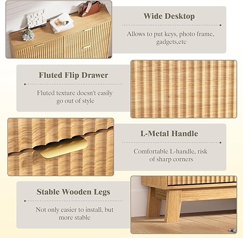 Miniatura 5 de Armario de zapatos para entrada con 6 cajones abatibles, organizador de zapatos estrecho acanalado con patas de madera, almacenamiento delgado