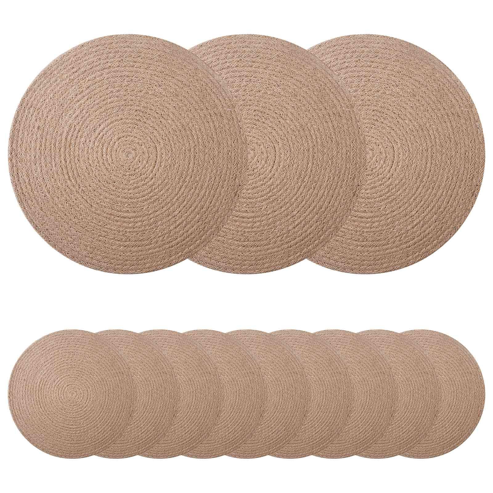 Lot de 12 sets de table en jute naturel 30 cm
