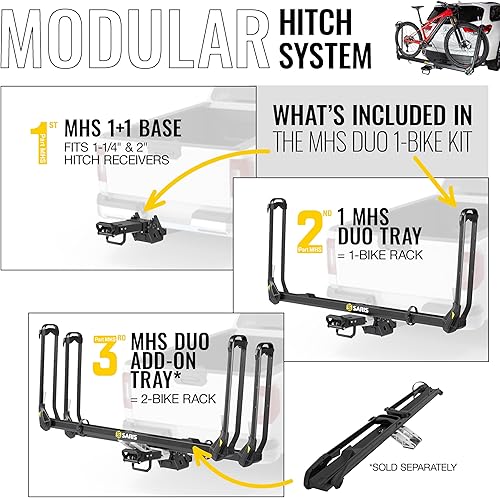 Miniatura 2 de Saris MHS - Sistema de enganche modular para automóviles, camiones y SUV, portabicicletas de aluminio mecanizado de precisión