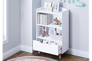 UTEX Kids Bookshelf: Perfect White Nursery Storage Solution