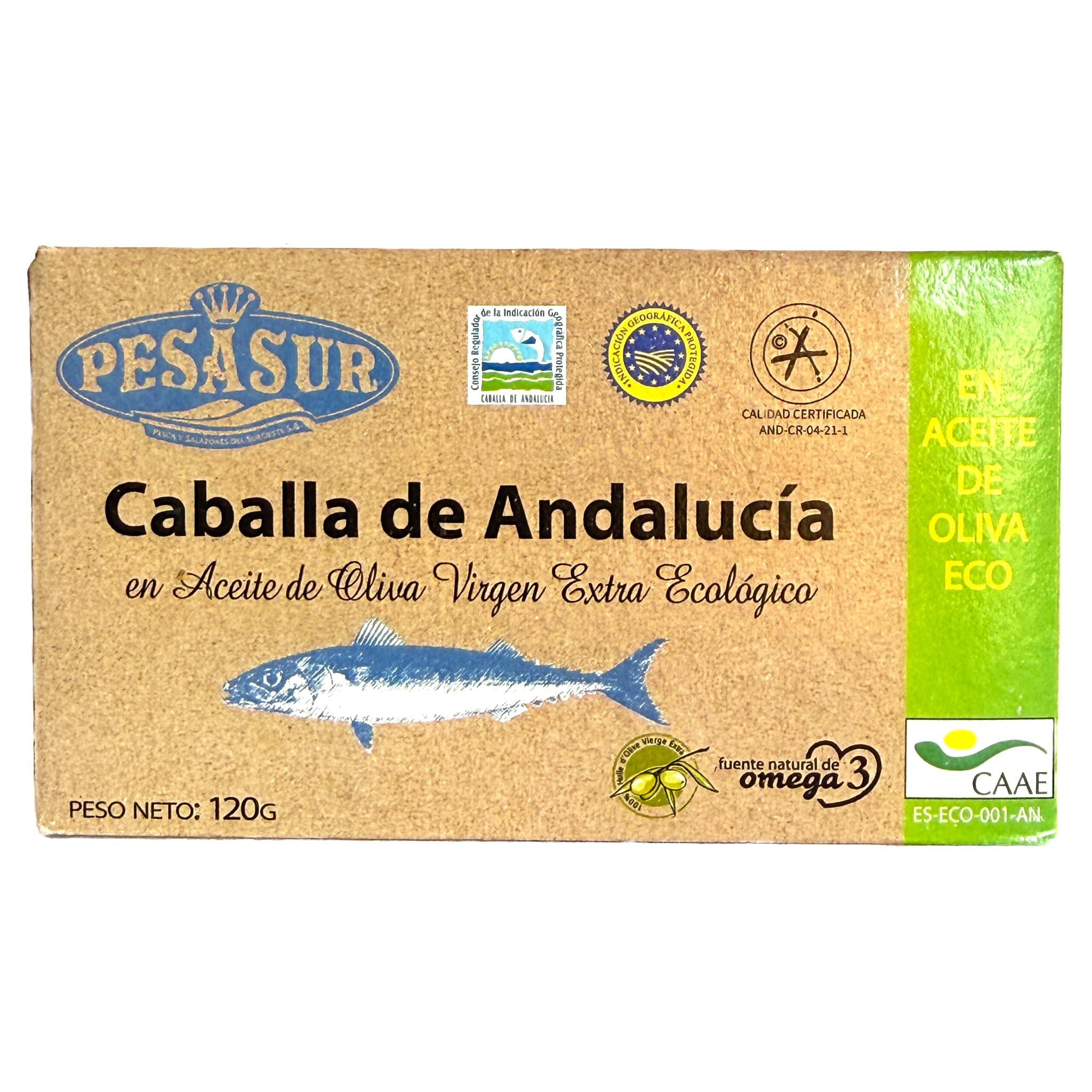 Pesasur Mackerel Fillets in Organic Extra Virgin Olive Oil (Pack of 5)