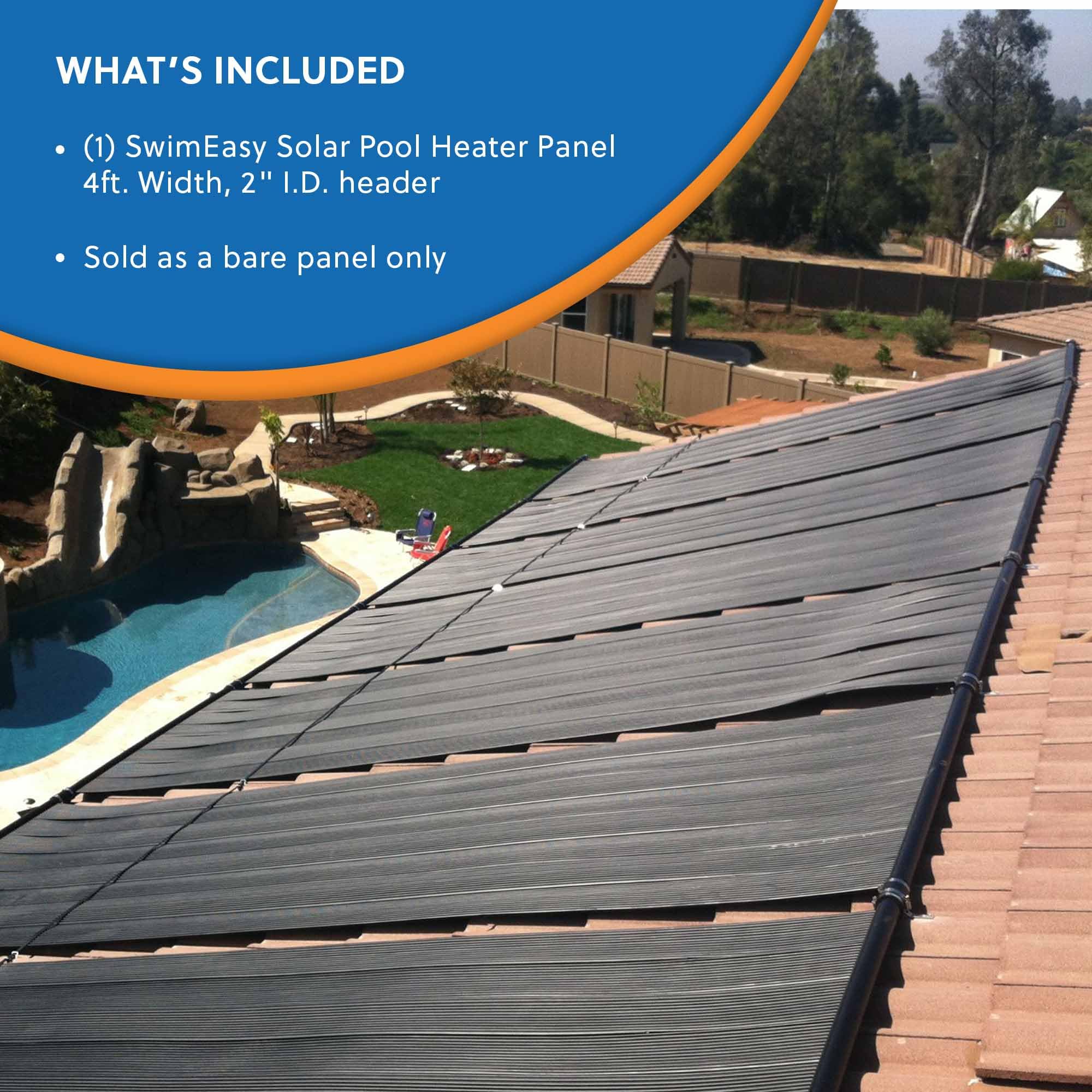 SolarPoolSupply SwimEasy Universal Solar Pool Heater Panel Replacement,  15-20 Year Life Expectancy, 1 Panel for 2 I.D. Header — 4' x 10' : Patio,  Lawn u0026 Garden - Amazon.com