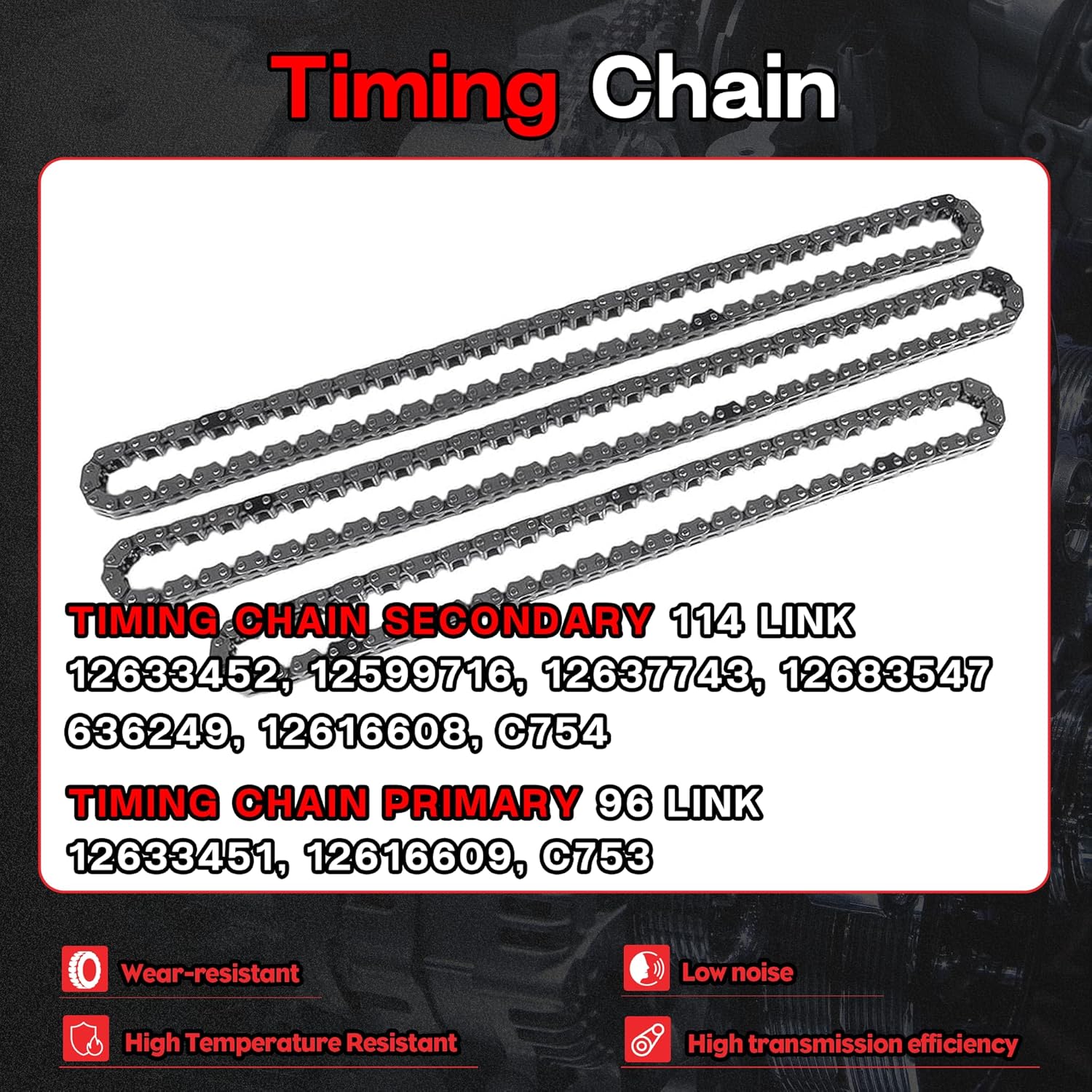 9-0753S 3.6 Timing Chain Kit & VVT & Solenoid With Water Pump & Oil Pump Fit For Cadillac ATS SRX STS CTS XTS Chevy Camaro Buick Pontiac G6 G8 GMC Terrain 3.0L 3.2L 3.6L V6 2007-2021 - Image 6