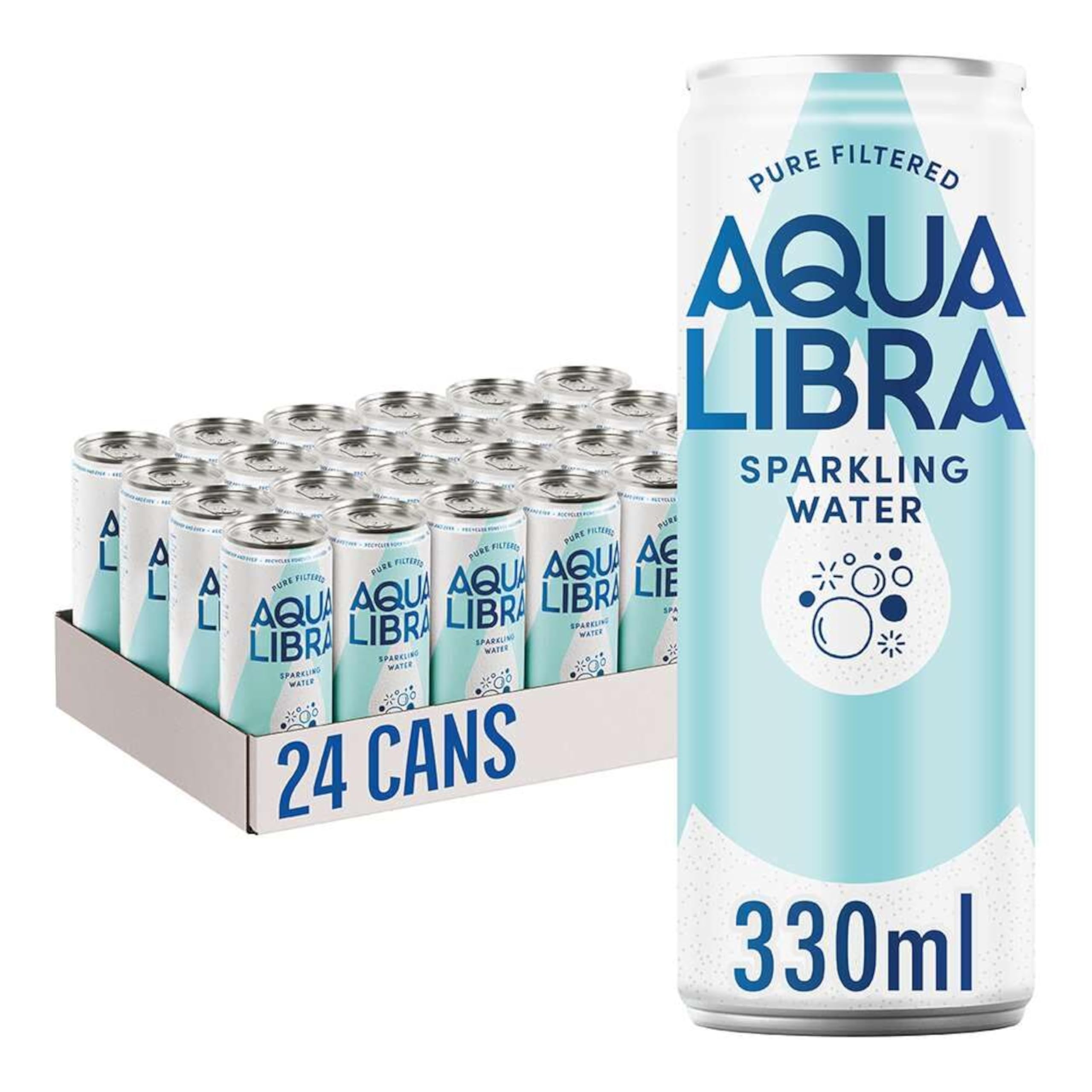 Aqua Libra Sparkling Water, 330 ml Pack of 24