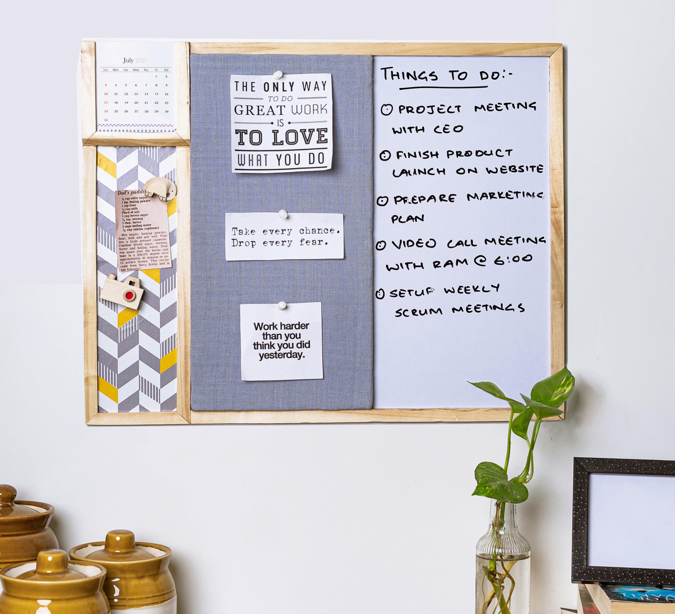 IVEI Combination Board with Pin Board & Whiteboard Best Gift for Home, Office, School (Grey, Metal Board(Big), Pin Board + Whiteboard) 1