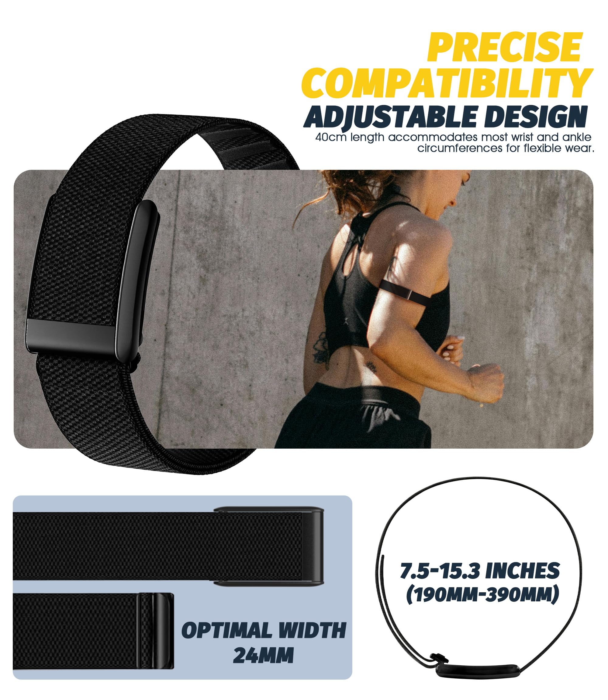 NEWZEROL Fascia Bicipiti Sportiva in Nylon Compatibile con WHOOP 5.0, Cinturino di Ricambio con Materiale Traspirante per Whoop 5.0, Cinturino Sportivo Regolabile