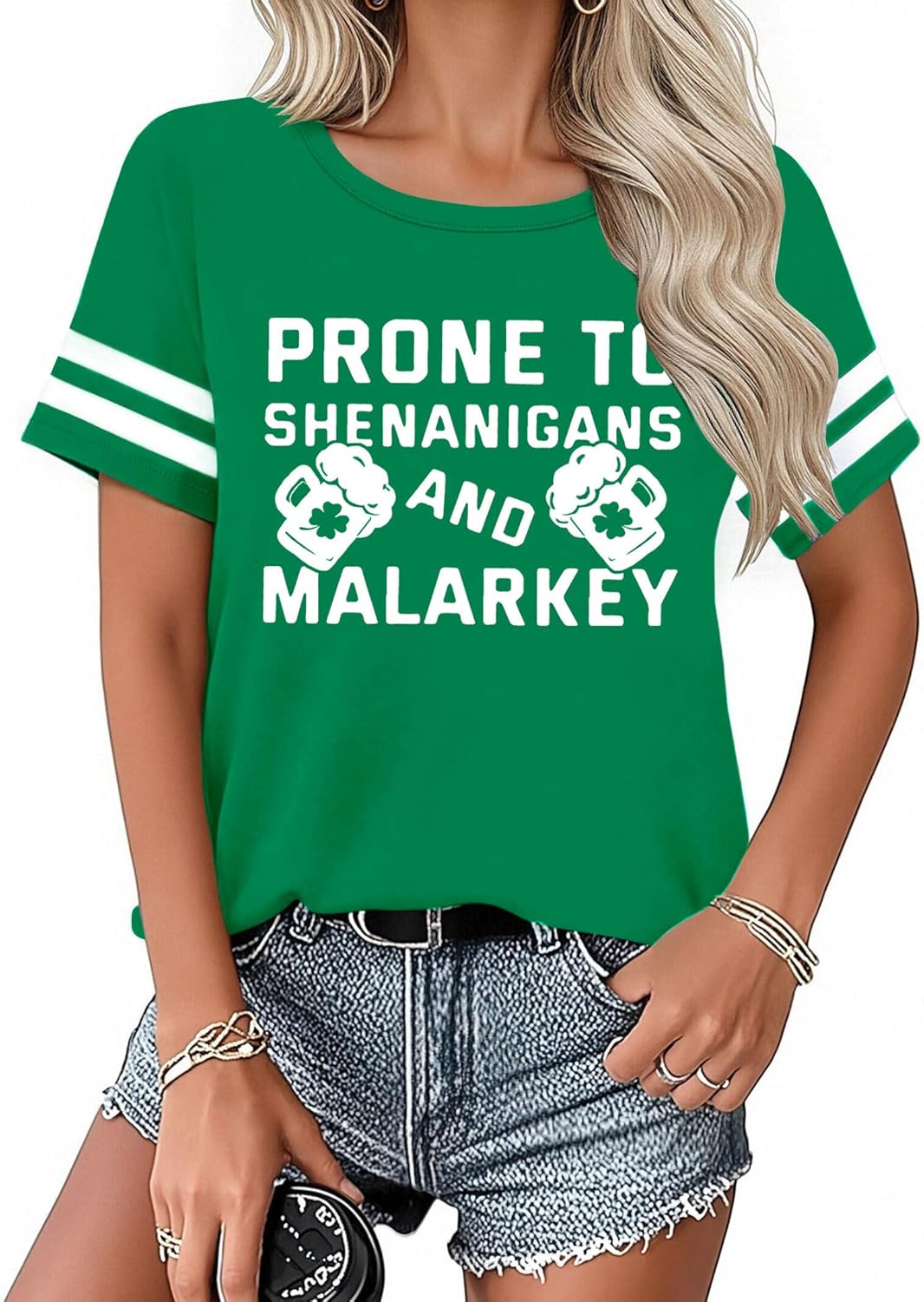 St Patricks Day Shirt Women St Paddys Day Shirts Irish Shamrock Short Sleeve Tee Tops