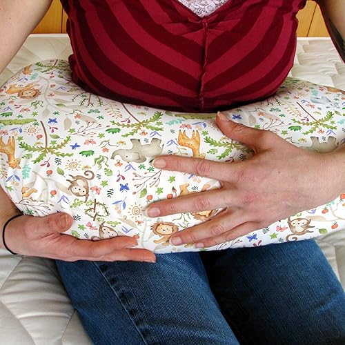 Miniatura 3 de Fundas de almohada de lactancia boho zoológico de selva, safari, bebé, para niños y niñas, animales de zoológico, hojas tropicales, funda de