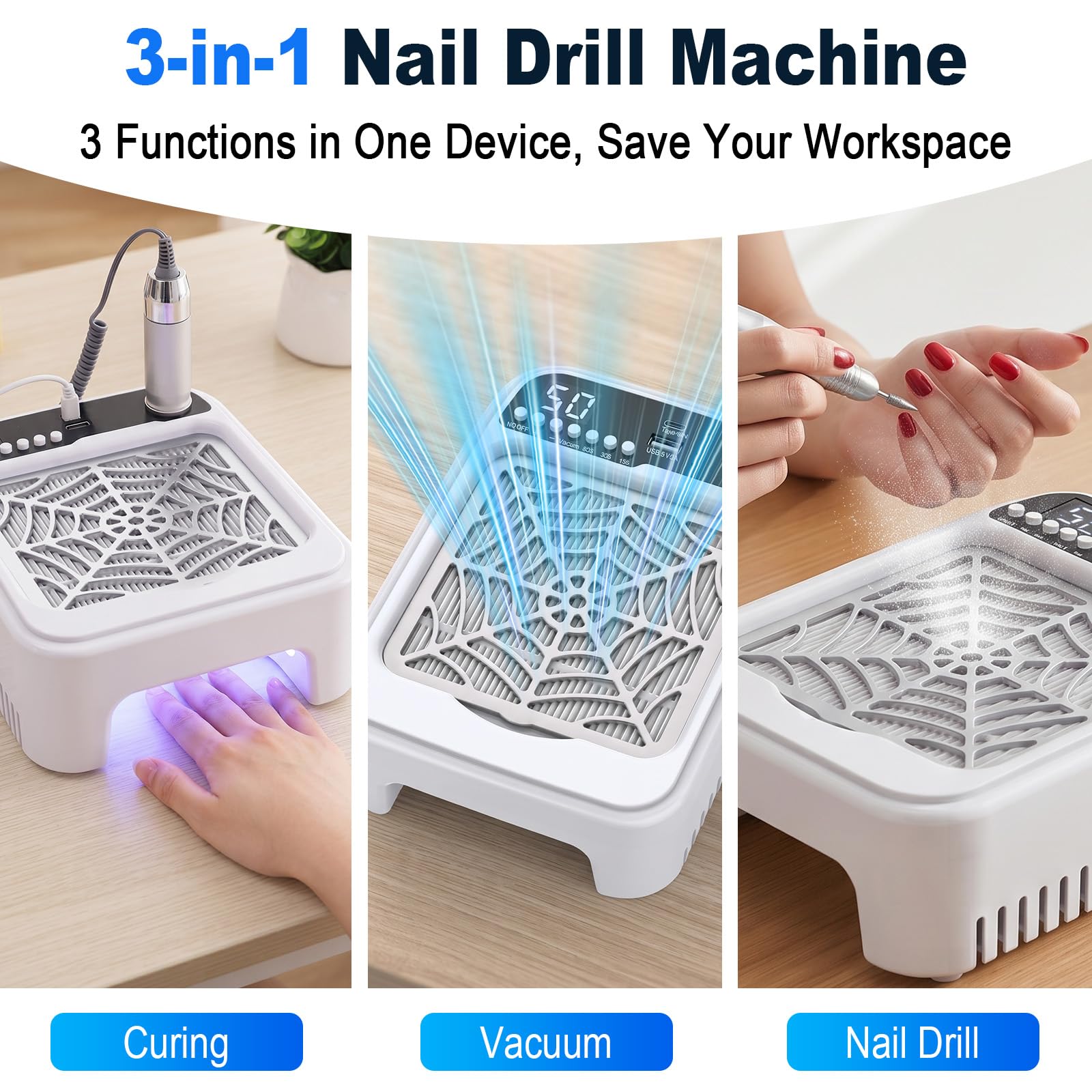 Fresa per Unghie Professionale 35000 Giri,per Gel, Acrilico e Naturali