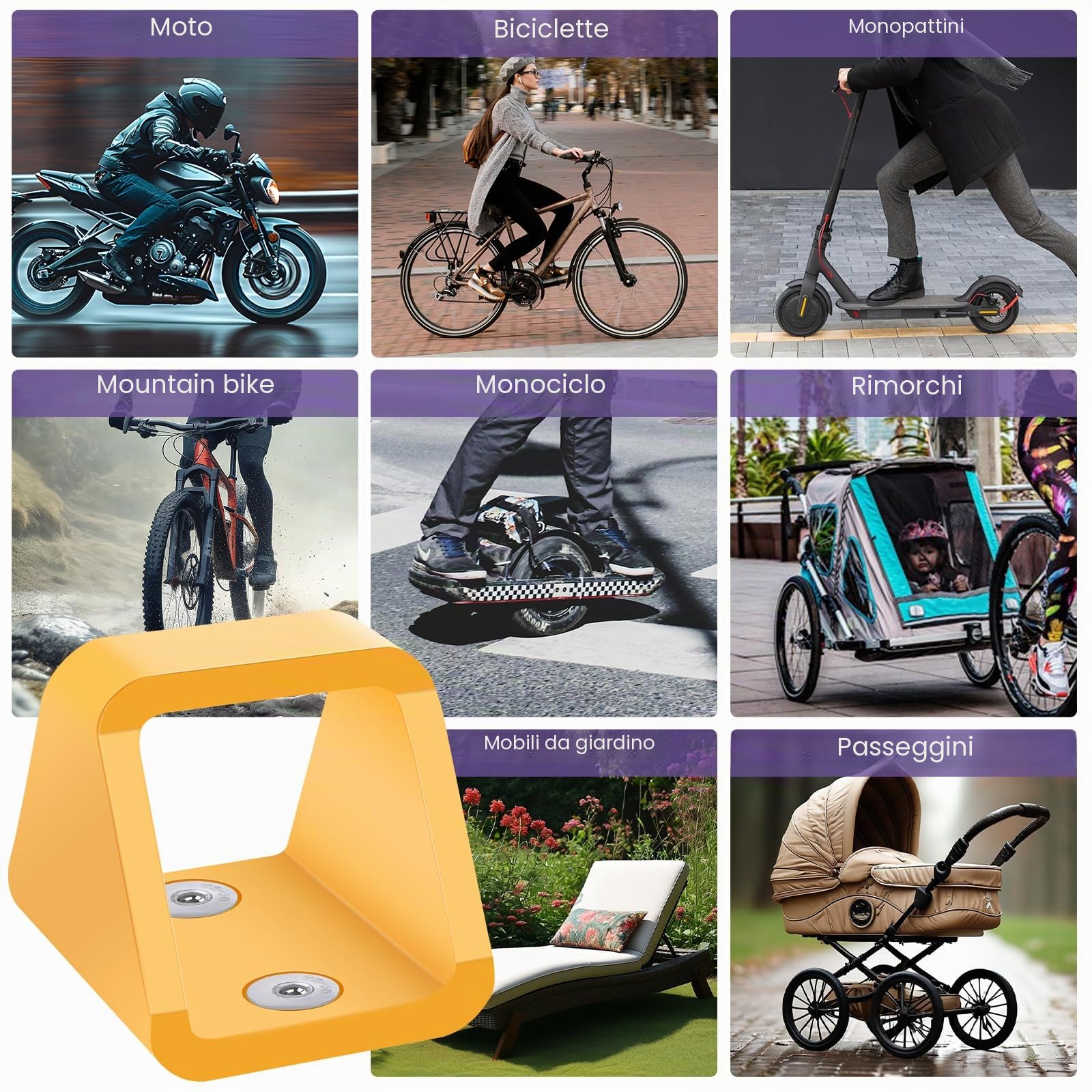 Ancoraggio Muro Bicicletta con Viti in Acciaio Inox 304, 5 mm Spesso Ancoraggio a Catena ad Alta Sicurezza Contro i Furti in Acciaio, Ancoraggio a Terra per Moto e Biciclette(2 Pezzi)